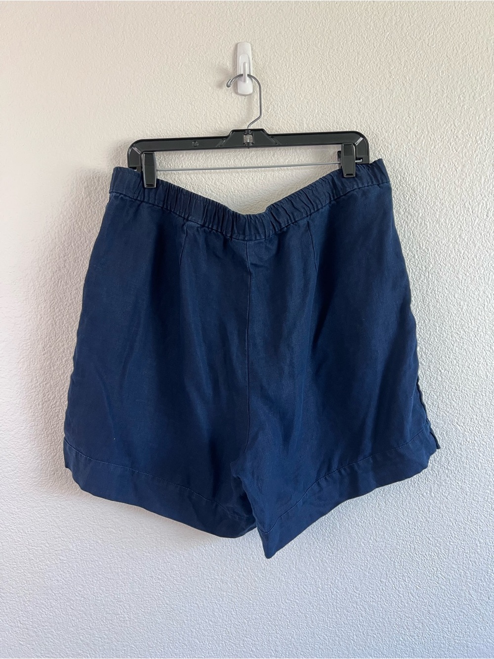 J. Jill Women's Love Linen High Rise Short Pull-On Elastic True Navy Coastal - Picture 3 of 12